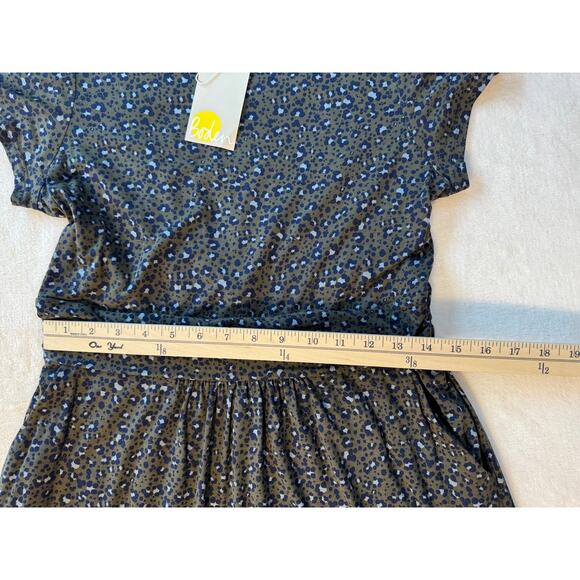 Boden Gray Leopard Print Midi Dress Short Sleeve Animal Print Stretch 10 Knee - Picture 9 of 10